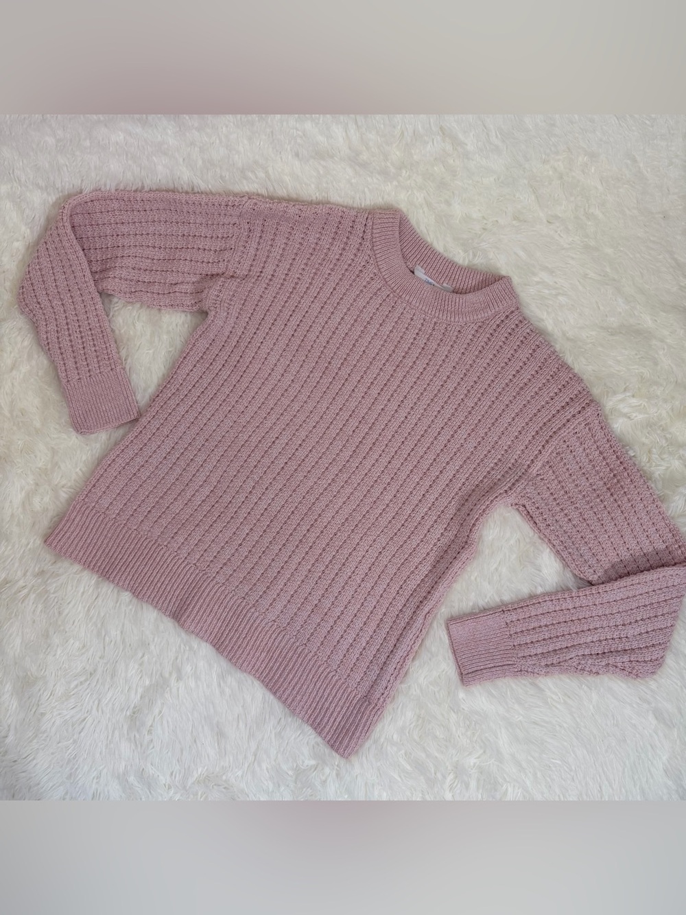 Time and Tru Ribbed Scoopneck Sweater - Dusty Rose